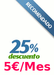 Tienda On Line - Promoción 25% Dto. solo 5€/Mes con Dominios .ES y .Com por solo 1€